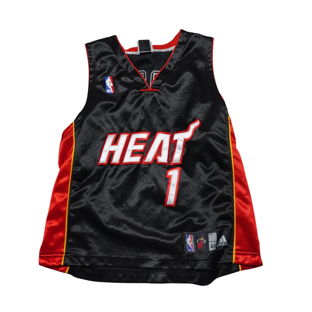 Miami Heat Jersey Mens Size 44 Black NBA Basketball Chris Bosh 1 Adidas